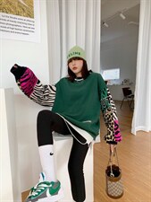 现货拼接卫衣，女装卫衣/绒衫，大图 DTU