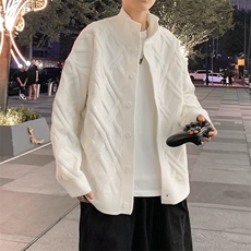 秋款男半高领毛衣开衫拉链条纹针织衫外套M7101-P63，男装针织衫/毛衣，星座1109-3
