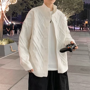秋款男半高领毛衣开衫拉链条纹针织衫外套M7101-P63图片