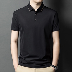 纯色薄款短袖T恤男士夏装休闲翻领Polo衫2024夏季新款潮流上衣，男装T恤，电商B212（原钱塘6029）