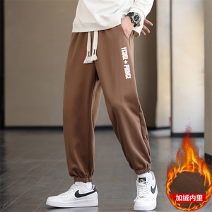现货主推跑量2025秋冬加绒男士休闲印花运动长裤JR905-P20