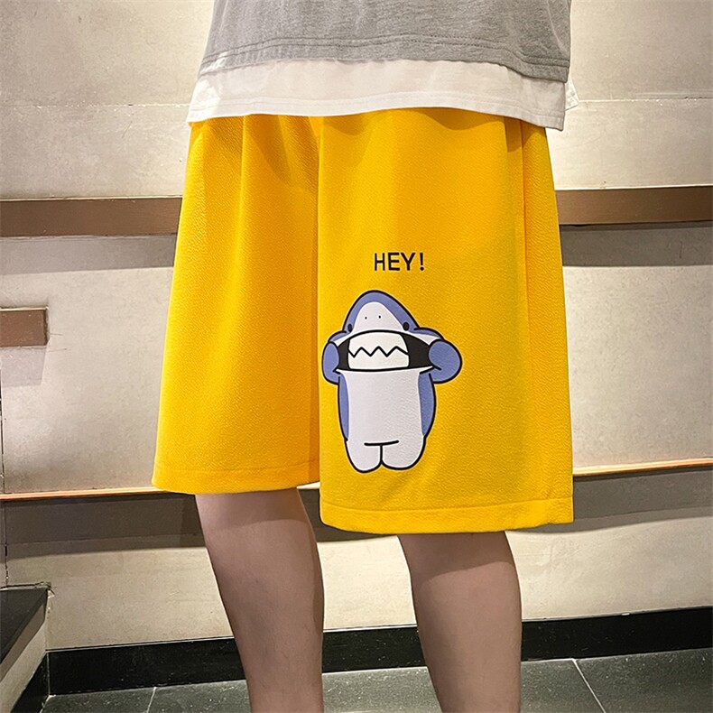 MK37167-P15冰丝短裤男士大码宽松休闲五分裤男运动中裤港风,男装休闲裤,电商A040