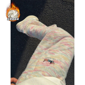 500g重磅刺绣腊肠狗宽松保暖银狐绒糯米裤男K5978J加绒-特P45控88图片