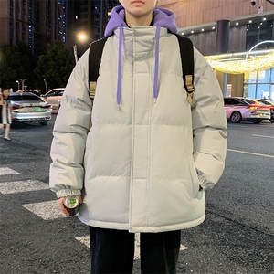 冬季青少年连帽假两件外套加绒加厚休闲简约棉衣棉服5303-P85图片