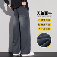 美式渐变工装休闲裤男秋冬宽松直筒阔腿百搭牛仔长裤子Z2606-P55，男装工装外套，星座509