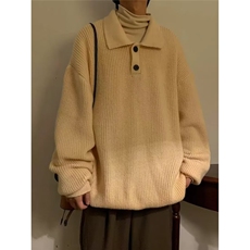 秋冬季翻领毛衣男宽松潮流港风百搭长袖M01-P50，男装针织衫/毛衣，星座1109-4