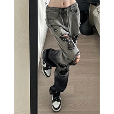 美式ins高街小众hiphop夏季破洞牛仔裤货号K729P60，男装牛仔裤，电商A063
