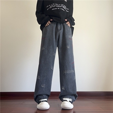 25秋季新款设计感泥巴黄牛仔裤磨毛复古裤子B315-K23414-p55控68，男装牛仔裤，电商B315