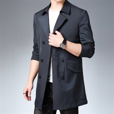 2023秋季新款男装中青年男士商务休闲外套长袖风衣男薄款翻领上衣，男装风衣，电商B212（原钱塘6029）