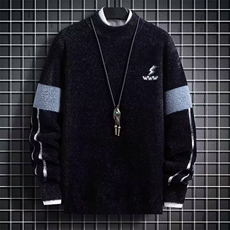 现货秋冬水貂绒男士毛衣青年时尚百搭半高领针织毛线衣加厚保暖打，男装针织衫/毛衣，星座218-1（原230）