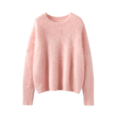 2025年秋季时尚百搭休闲花纱圆领加厚，女装羊绒衫，戎叶云台