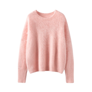 2025年秋季时尚百搭休闲花纱圆领加厚，女装羊绒衫，戎叶云台