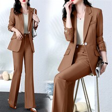 西装外套女2025春装新款高端职业气质女神范两件套工作服西服套装，女装套装/套裙，韩然一族