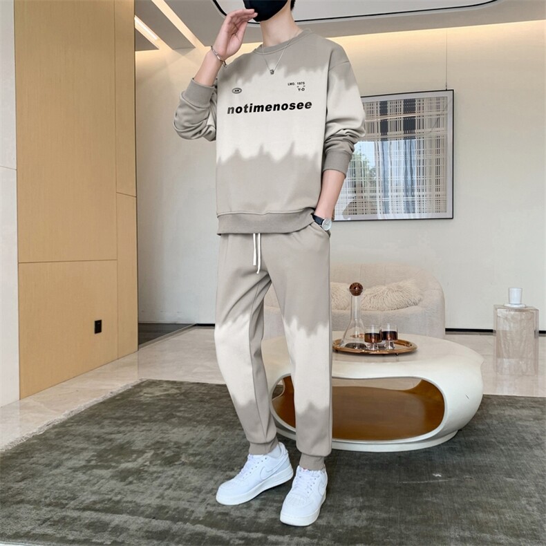 TH887-P70男生印花套装学生宽松卫衣青少年上衣大童裤子整套,男装休闲套装,星座507A（原星座306B-2）