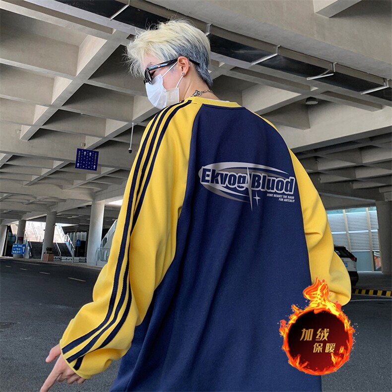 抖音得物供货 提供视频 秋冬重磅美式宽松织带圆领卫衣0763图片