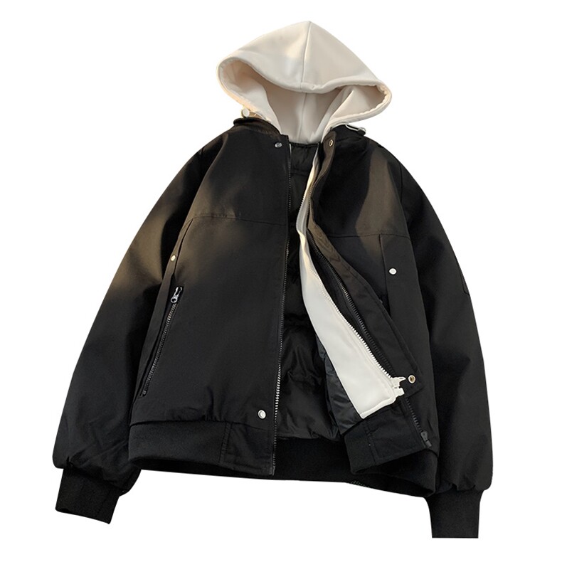 毛毯风美式假两件棉服外套男2026秋冬宽松棉衣夹克A436-2583-P95,男装夹克,电商A436