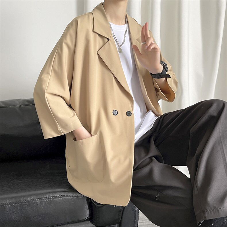 控价89夏新薄款西服宽松大码冰丝防嗮服JK202-P55，男装西服，电商A128