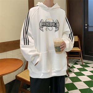 美式三杠条纹复连帽卫衣秋冬男女宽松长袖 SWY2472-P55控88 50棉图片