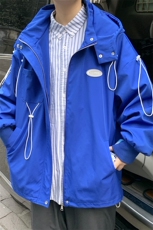 1克莱因蓝冲锋衣中性风大码M-5XL抽绳连帽夹克男JK7569P75控99，男装夹克，星座226-2