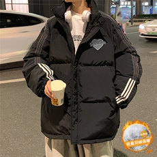 港风冬季新款织带立爱心领羽绒服男潮宽松印花YR6115P225控298，男装羽绒服，电商A268A