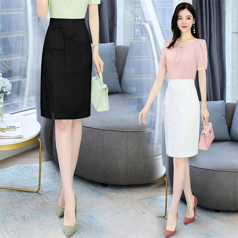 2024夏季新款时尚气质减龄纯色半身裙高腰显瘦百搭A字裙优雅淑女风，女装半身裙，火爆靓佳人