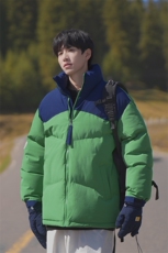 港风潮牌新款拼色立领棉服潮流保暖棉衣M071-P85控118，男装棉衣，星座717