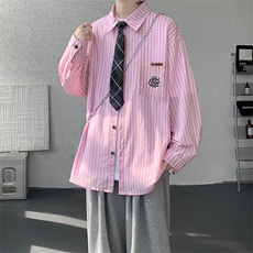 现货CS1163-特P53新款百搭条纹大码男衬衫，男装衬衫，电商A059