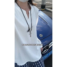XZ809A/SYR03/特P20/加绒特P30肌理感V领长袖T恤卫衣，男装T恤，星座809A(原222-1)