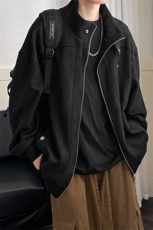 现货鹿皮绒立领夹克外套男绣花上衣A351-AJ2520-P105，男装夹克，电商A351