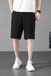 垂感冰丝休闲裤男宽松速干空调裤夏季薄款五分裤子DK13P20图片