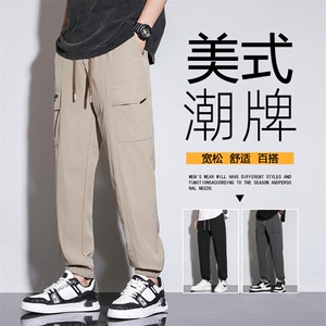 工装裤子男士2024春季新款宽松束脚潮牌休闲长裤男款K66-P38图片
