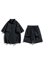 夏季套装男高品潮牌五分袖衬衫大码短裤两件套DSA157-1-C71-P85，男装牛仔裤，电商A157-1