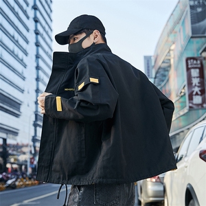 春秋季韩版帅气潮流男装上衣外套休闲百搭潮牌工装夹克J图片