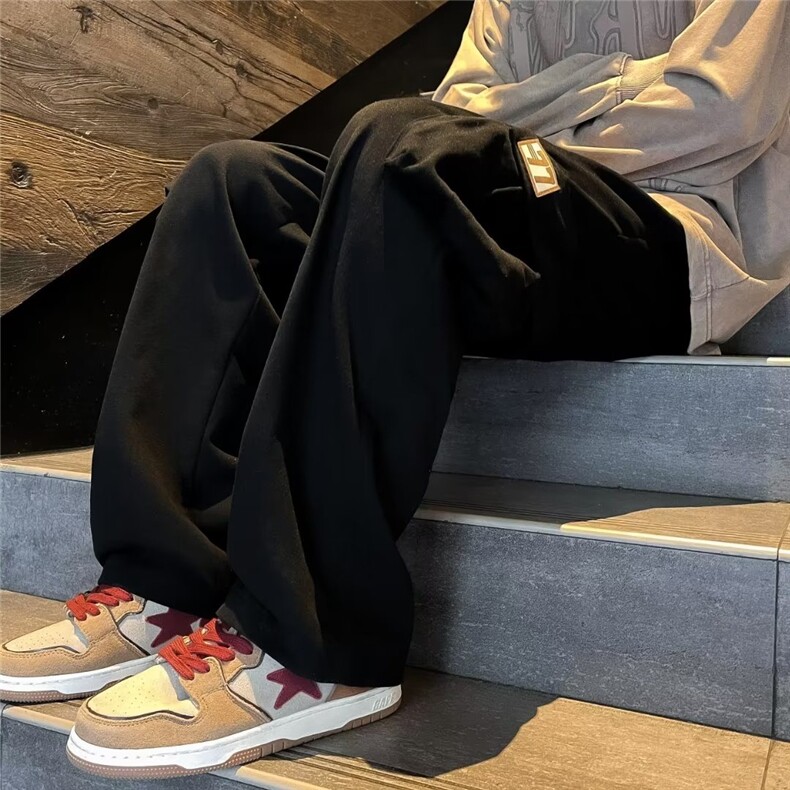 工装裤男秋季日系复古多口袋阔腿裤子痞帅大码宽松休闲长裤K660,男装休闲裤,星座1116A-1（原606A）