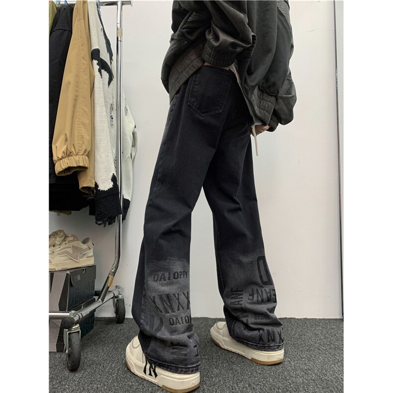 设计感小众宽松直筒阔腿裤春季高街潮牌渐变牛仔裤男K7567-P45,男装牛仔裤,星座512-3