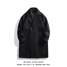 N9108/P100秋冬新款中长款双排扣毛呢大衣松呢子外套呢料大衣风衣，女装风衣，电商A141