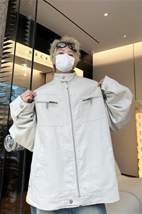复古哈灵顿水洗帆布夹克男女春秋新款cleanf美式立领工装休闲外套图片