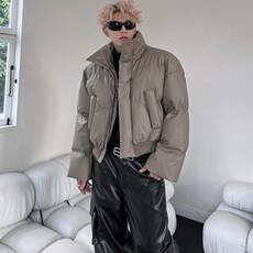 美式复古立领短款加厚棉服外套男女冬季小众高级感cleanfit棉衣潮，男装夹克，星座506A