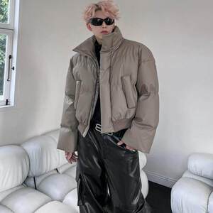 美式复古立领短款加厚棉服外套男女冬季小众高级感cleanfit棉衣潮图片