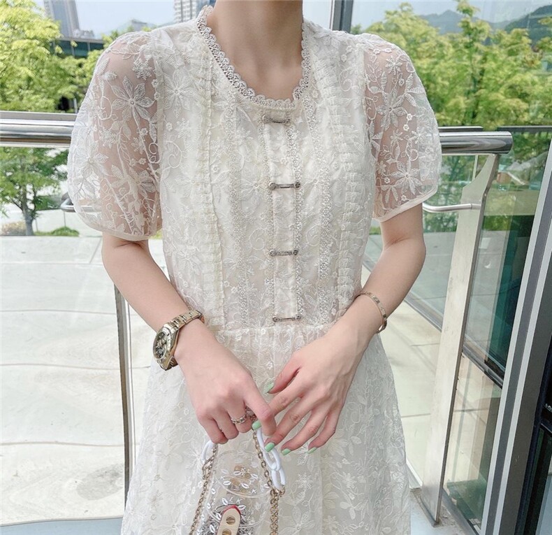 2021夏季纱镂空连衣裙，女装连衣裙，漫迪MD