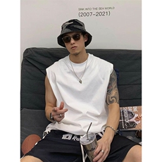 网图2026夏季新款背心纯棉230g无袖T恤男DT6298特P14建议零售价38，男装背心/马甲，电商A001