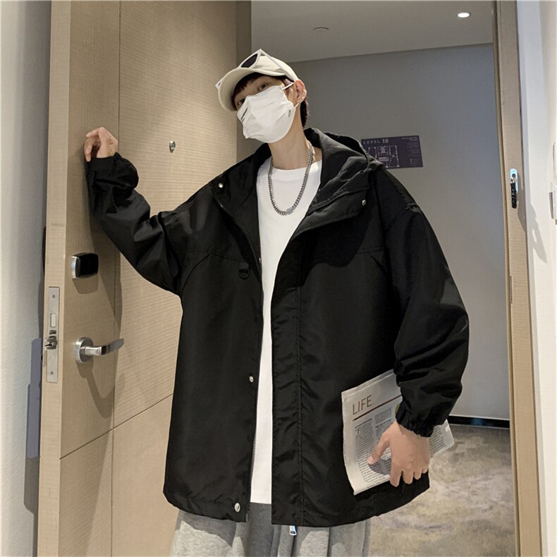 冲锋衣外套男ins潮春秋季帅气连帽上衣休闲新款夹克衫JK06566-P58图片