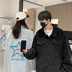 牛仔夹克男大码牛仔外套男茄克NJ77340-P60加绒款-P75，男装夹克，电商A040