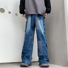 XZ-221-5/K1905-P68美式复古工装裤多口袋直筒休闲情侣牛仔裤，男装牛仔裤，星座221-5