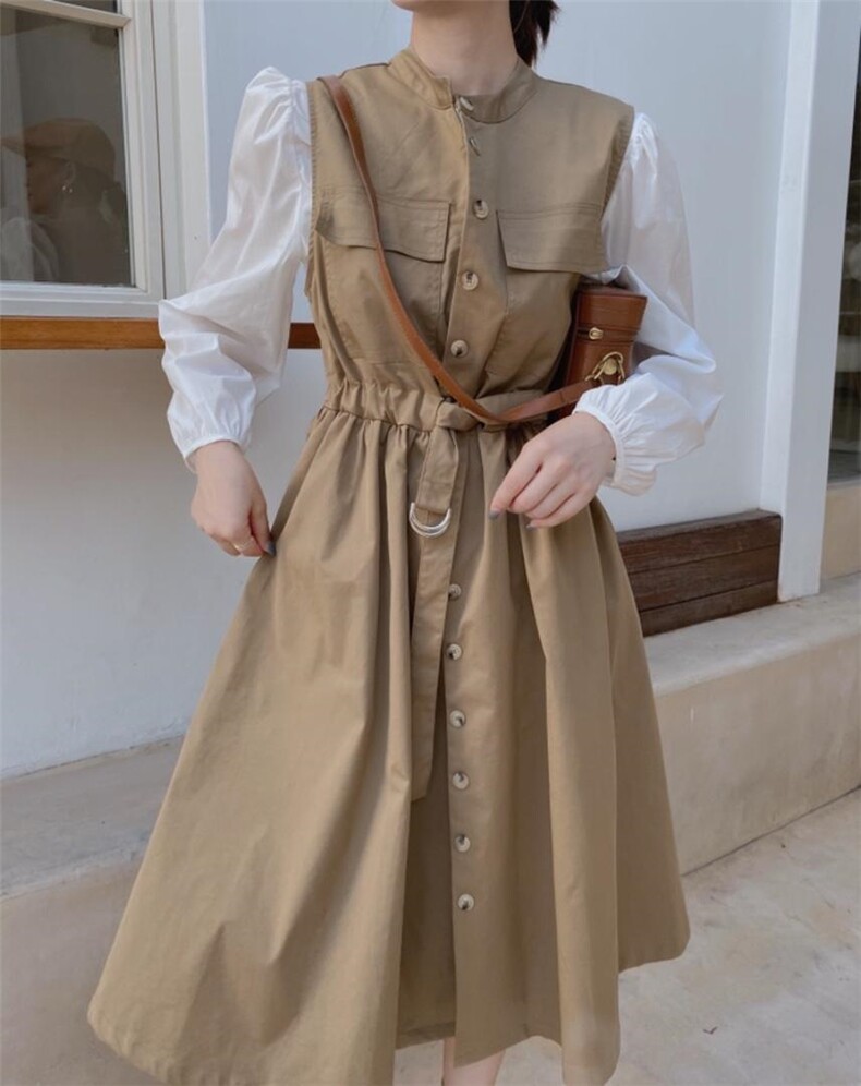 两件套马甲裙，女装马甲，驿谷