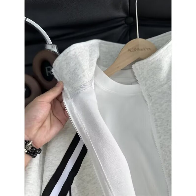 网图美式条纹开衫立领卫衣外套男cleanfit棒球服夹克JK121-特P37,男装夹克,星座1007（原301D）
