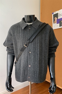 老钱风25新款复古针织衫开衫宽松男装秋装毛衣冬季外套S520-特P68图片