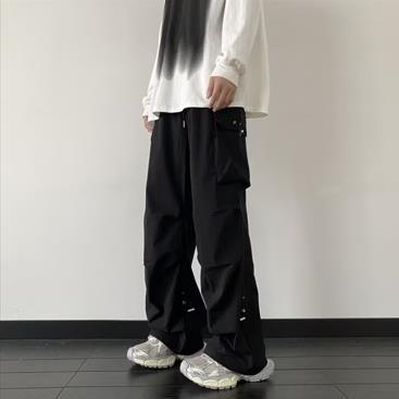 美式大口袋工装裤男女秋冬阔腿中腰显瘦休闲运动伞兵裤S731P38,男装工装外套,星座1112-1