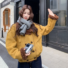 皮毛一体羊羔毛外套2C317A-8537-P205-K308，女装短外套，2C317A