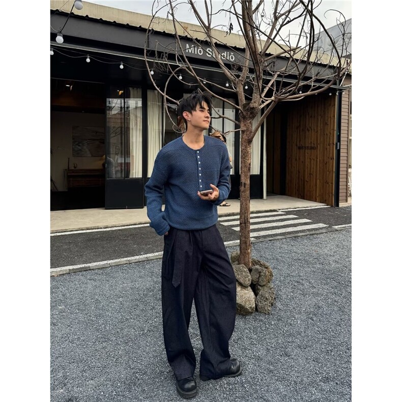 原版镂空针织衫百搭慵懒文艺气质流行日系新款原宿潮流简约ins，男装针织衫/毛衣，星座506A